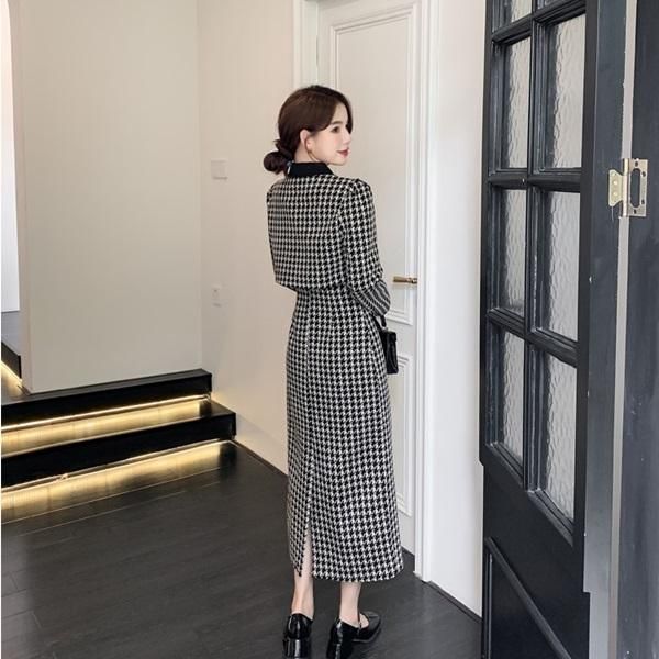 ミディアム丈 上品 パーティー ワンピース ドレス 千鳥格子 韓国 楽天市場】きれいめ レディース ファッション パーティードレス