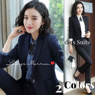 韓国セットアップ❤ジャケットとタイ付きカラーシャツとパンツの可愛い韓国3点スーツセット 965742