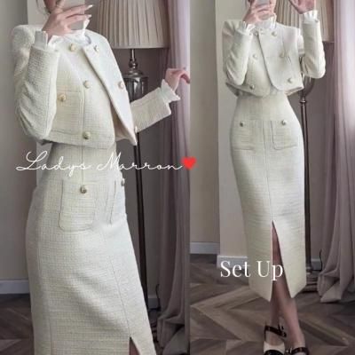 セットアップ ジャケット ロングスカート レース 結婚式 韓国 楽天市場】セットアップ 全3色 レーストップス レーススカート 2
