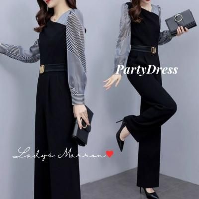 韓国パーティードレス❤個性的な柄がおしゃれで可愛いパンツドレス 966721