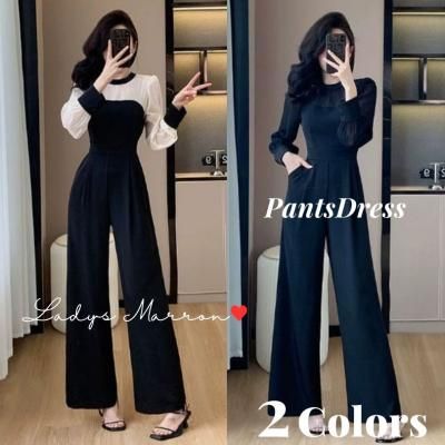 韓国パーティードレス❤ドッキングデザインの可愛いパンツドレス 966725