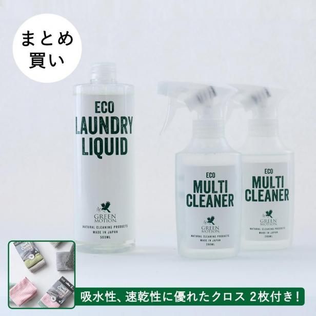 ڥޥդECO LAUNDRY LIQUID ե&ECO MULTI CLEANER2ܥåȡGREEN MOTION ޤȤ㤤