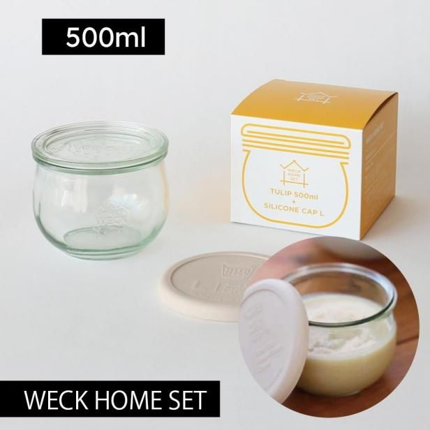 WECK HOME SET ȯĴ̣λŹߤˤ TULIP500mlSILICONE CAP L Milk Teaåȡڱ쥷ա