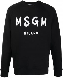 MSGM White Artist Logo Sweatshirt Black