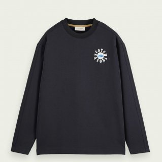 Logo graphic loose-fit sweater Night