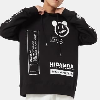 HIPANDA ϥѥ աǥ å MEN'S GRAFFITI PRINT HOODIE SWEAT SHIRT / BLACK