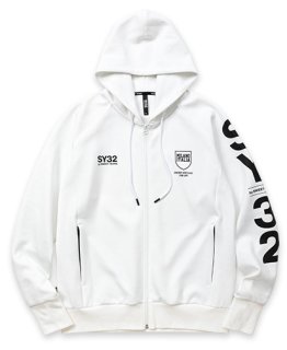 <img class='new_mark_img1' src='https://img.shop-pro.jp/img/new/icons15.gif' style='border:none;display:inline;margin:0px;padding:0px;width:auto;' />DOUBLE KNIT EMBOSS CAMO SHIELD LOGO ZIP HOODIE White