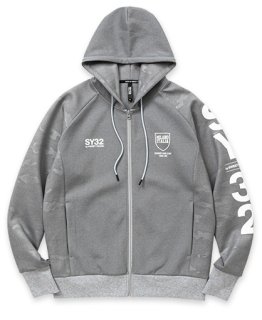 <img class='new_mark_img1' src='https://img.shop-pro.jp/img/new/icons15.gif' style='border:none;display:inline;margin:0px;padding:0px;width:auto;' />DOUBLE KNIT EMBOSS CAMO SHIELD LOGO ZIP HOODIE GRAY×WHITE