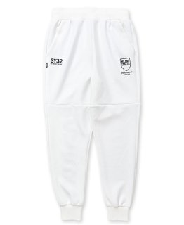 <img class='new_mark_img1' src='https://img.shop-pro.jp/img/new/icons14.gif' style='border:none;display:inline;margin:0px;padding:0px;width:auto;' />DOUBLE KNIT EMBOSS CAMO SHIELD LOGO PANTS WHITE×BLACK
