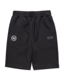 <img class='new_mark_img1' src='https://img.shop-pro.jp/img/new/icons13.gif' style='border:none;display:inline;margin:0px;padding:0px;width:auto;' />SY32 DOUBLE KNIT EMBROIDERY LOGO SHORT PANTS Black