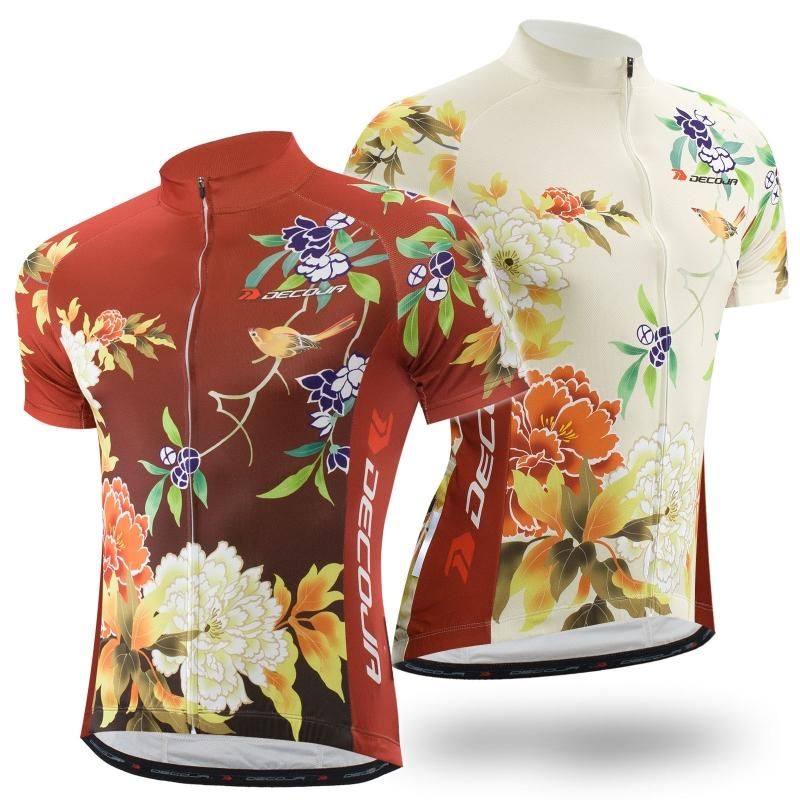 美品 DECOJA.(デコジャ) 梅の花柄 サイクルウェア DECOJA サイクルジャージ 半袖 花鳥 (27176) - DECOJA クラフト