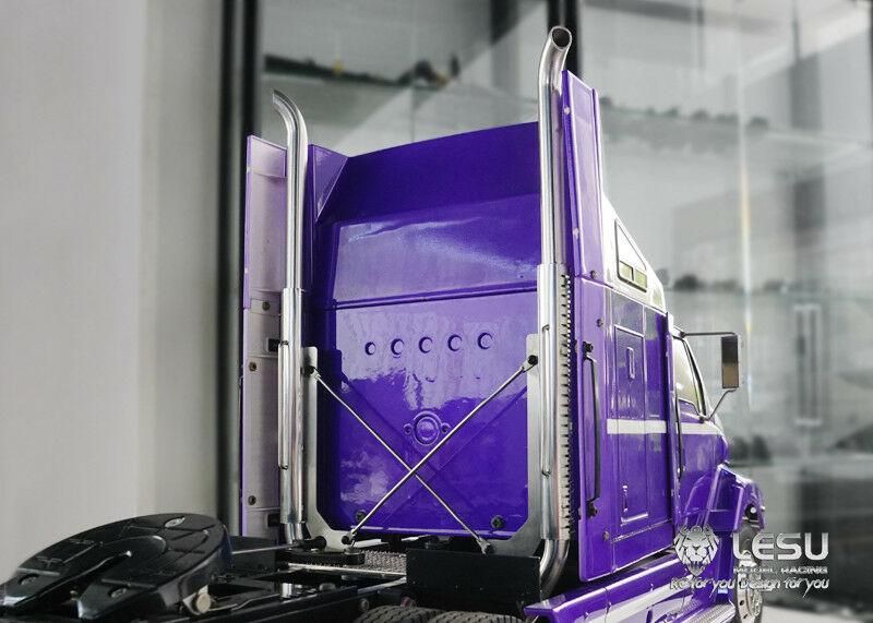 タミヤ14分1トレーラー煙突マフラー タミヤ1/14 汎用 ステンレスダブル煙突マフラー LESU