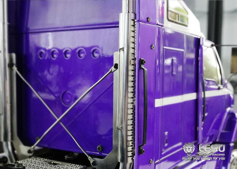 タミヤ14分1トレーラー煙突マフラー タミヤ1/14 汎用 ステンレスダブル煙突マフラー LESU