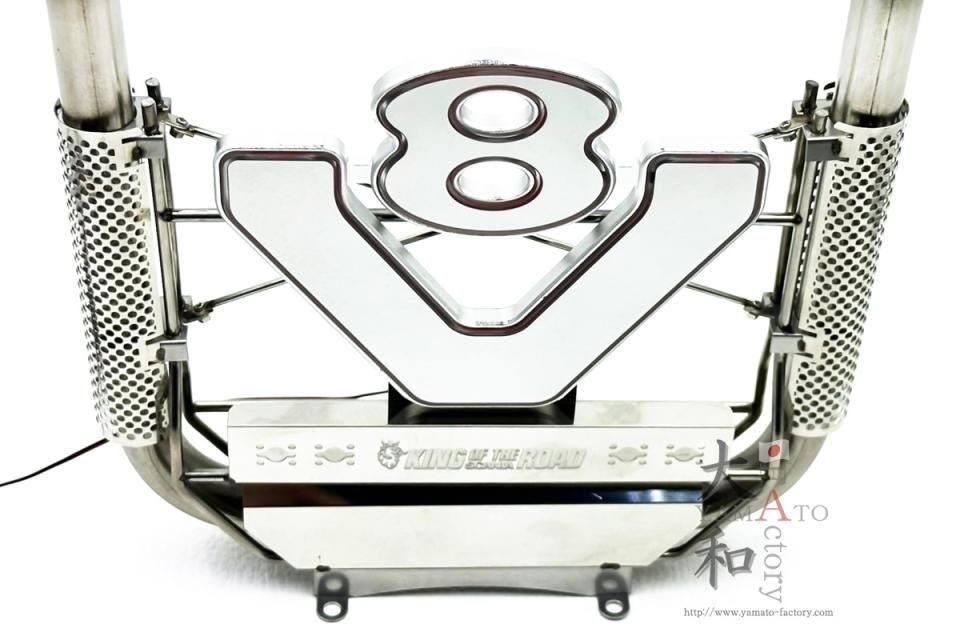 タミヤ1/14 V8イルミネーションダブル煙突マフラー タミヤ1/14 V8イルミネーションダブル煙突マフラー