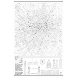 LONDON（ロンドン/イギリス）  マップ 地図 アート ポスター   Msize - BLOCK STDO -