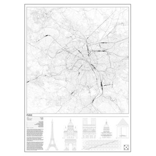 PARIS（パリ/フランス） マップ 地図  アート ポスター   Msize - BLOCK STDO -