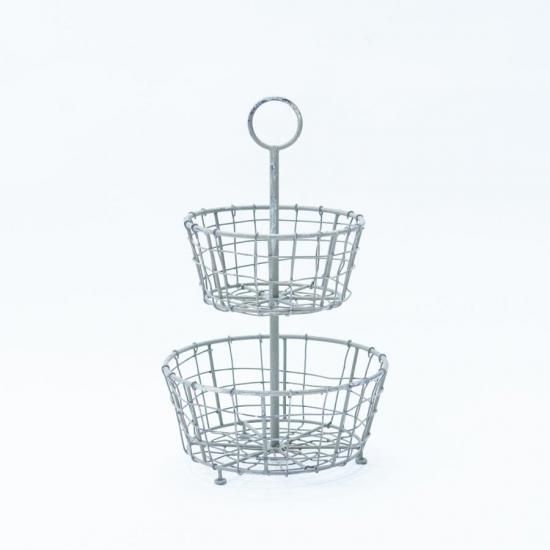 ドイツ ワイヤバスケット 2Pショッピングかご ドイツヴィンテージ