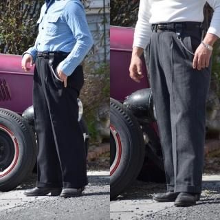 THE GROOVIN HIGH 1940s Style Trousers Brown &Gray - rocket57 THE GROOVIN HIGH 1940s Style Trousers Brown &Gray - rocket57