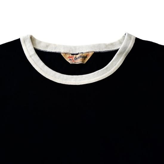 The GROOVIN HIGH Black × White Ringer Vintage Style Cotton T