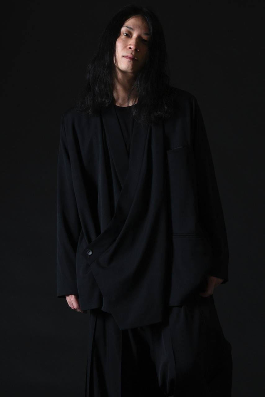 BISHOOL Wool Gabardine KIMONO Coat black-