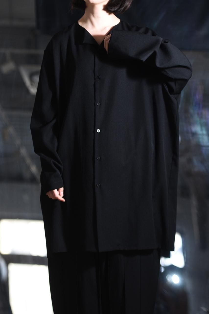 オプティミスティック BISHOOL Wool Gabardine Big Shirt black