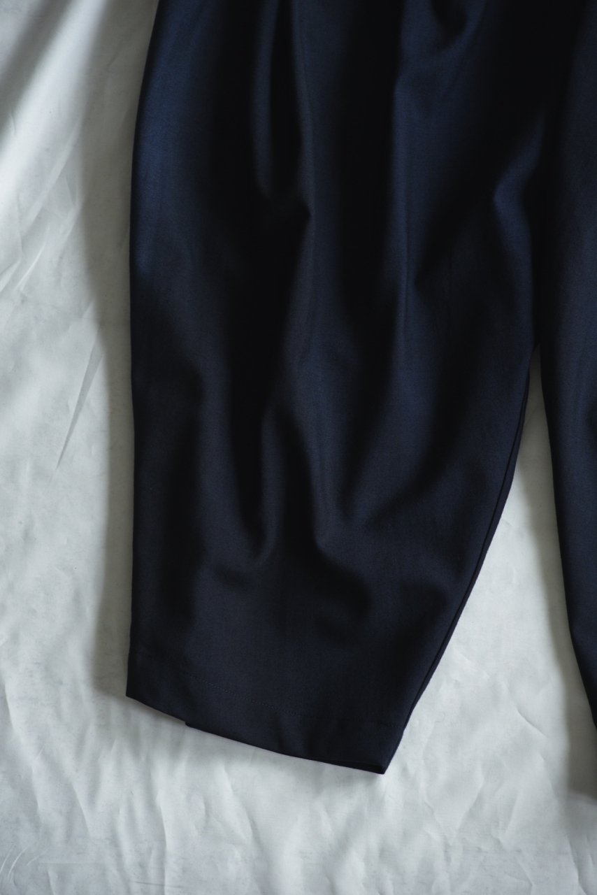 Urban Wool 10 Tuck Pants black×blue - BISHOOL