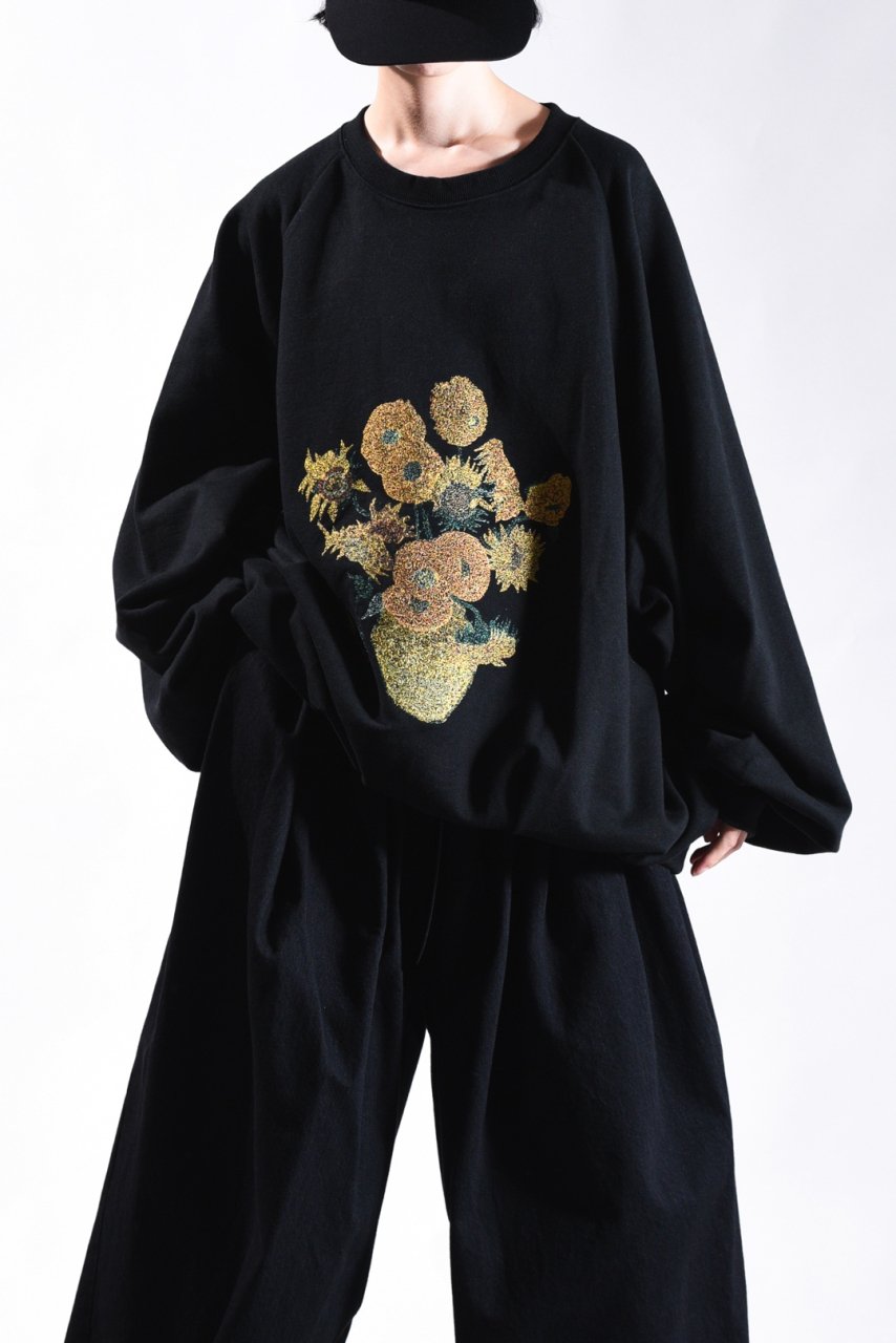 Embroidery Classic Sweat -himawari- black - BISHOOL