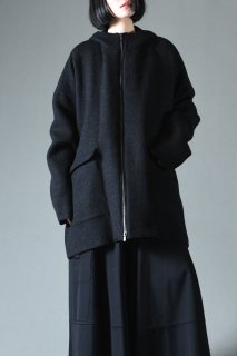 Tweed Big Hood Zip Parka