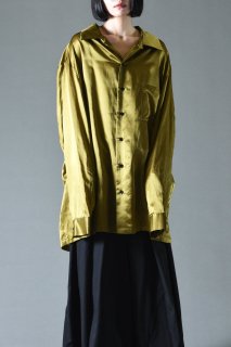 Japanese Silk Cotton Satin Long Shirt yellow