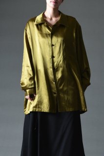 Japanese Silk Cotton Satin Long Shirt yellow