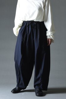 Urban Wool Leather Piping Solid Pants blackblue