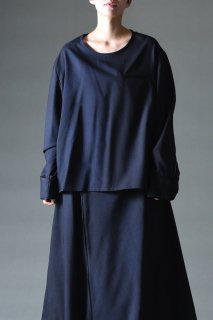 Urban Wool Leather Piping Pullover blackblue