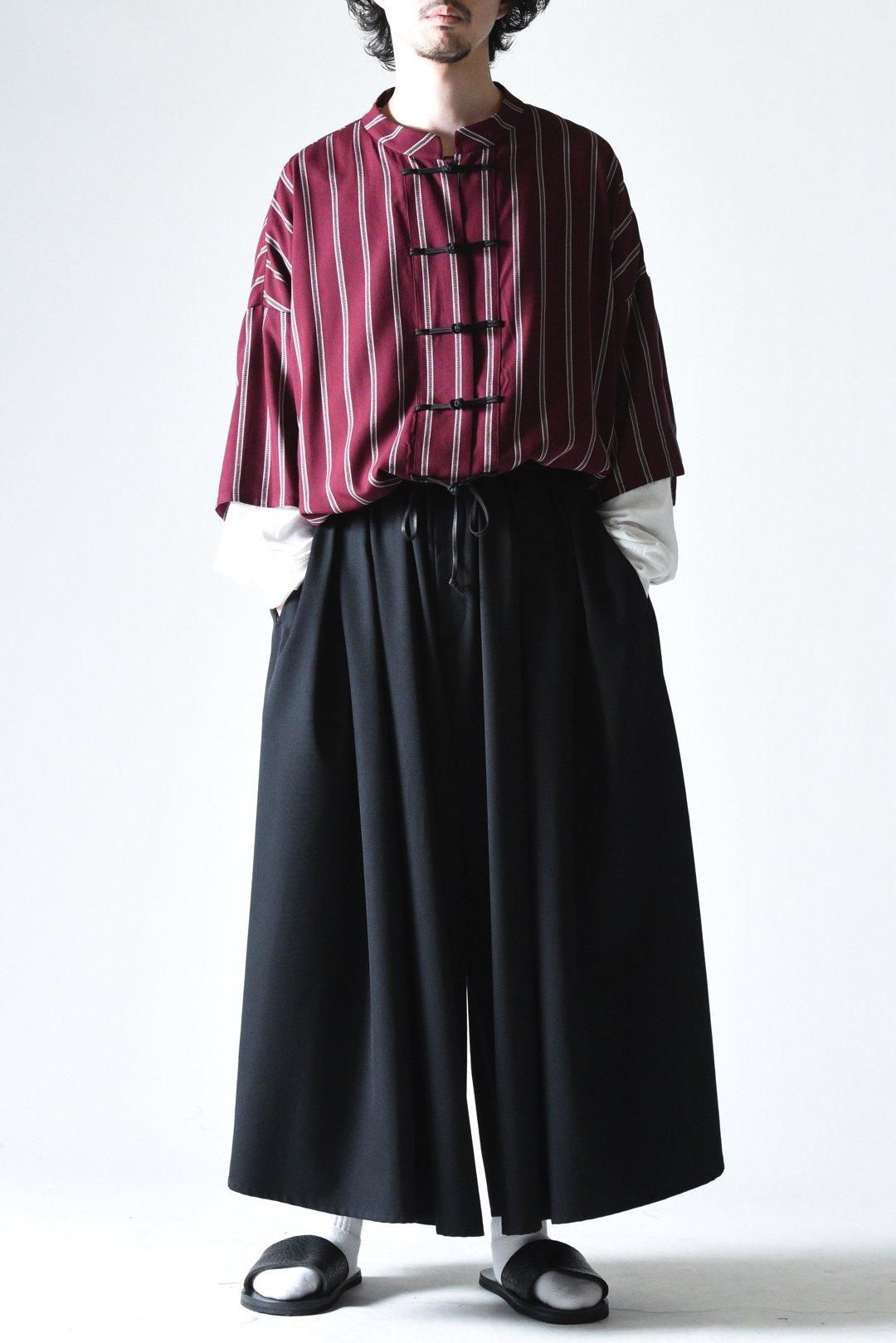 Wool Gabardine 3 Tuck 袴 Pants - BISHOOL