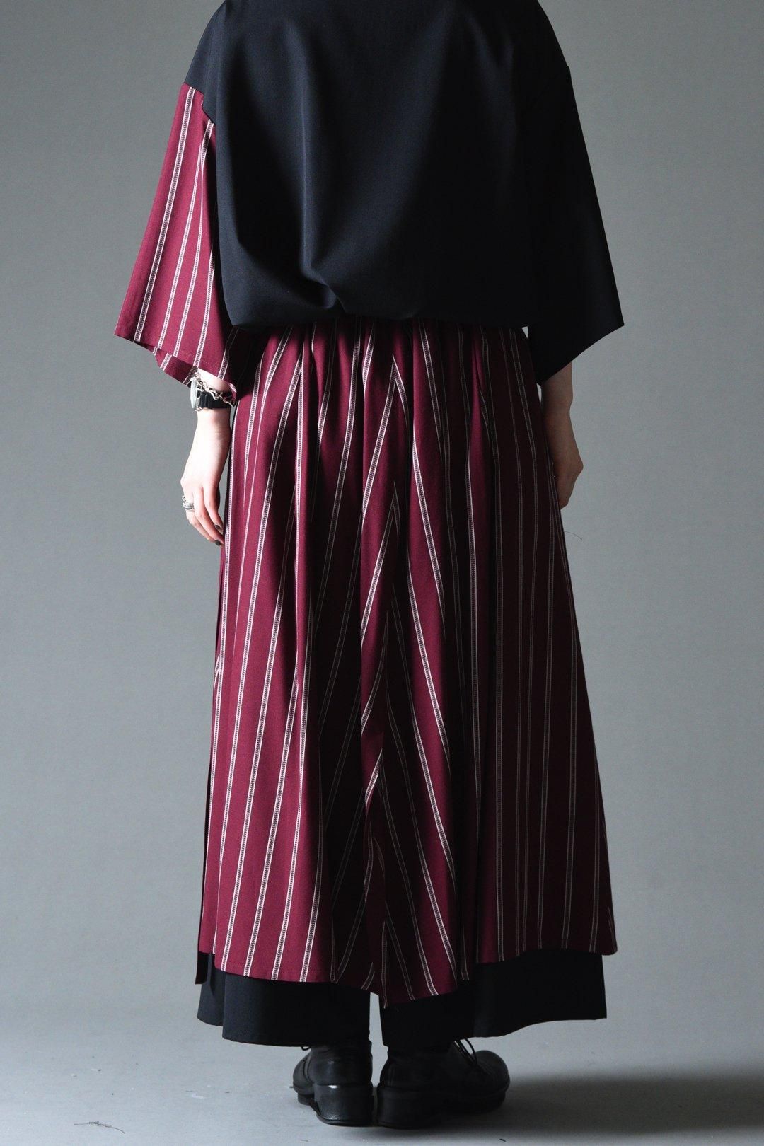 【最終値下げ】BISHOOL プリーツ袴パンツ Wool Gabardine Layered 袴 Pants- Bishu Rayon Dobby- - BISHOOL