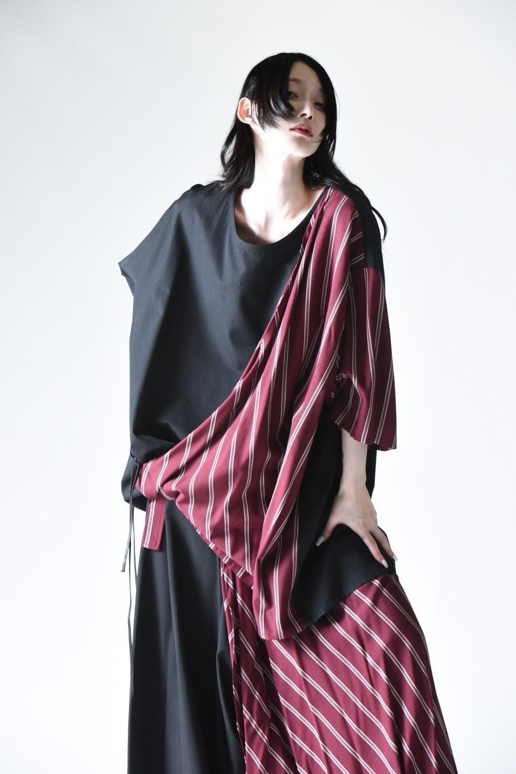 Wool Gabardine Wrap Big Pullover ビシュール BISHOOL Wool Gabardine Wrap Big Pullover - Bishu Rayon Dobby