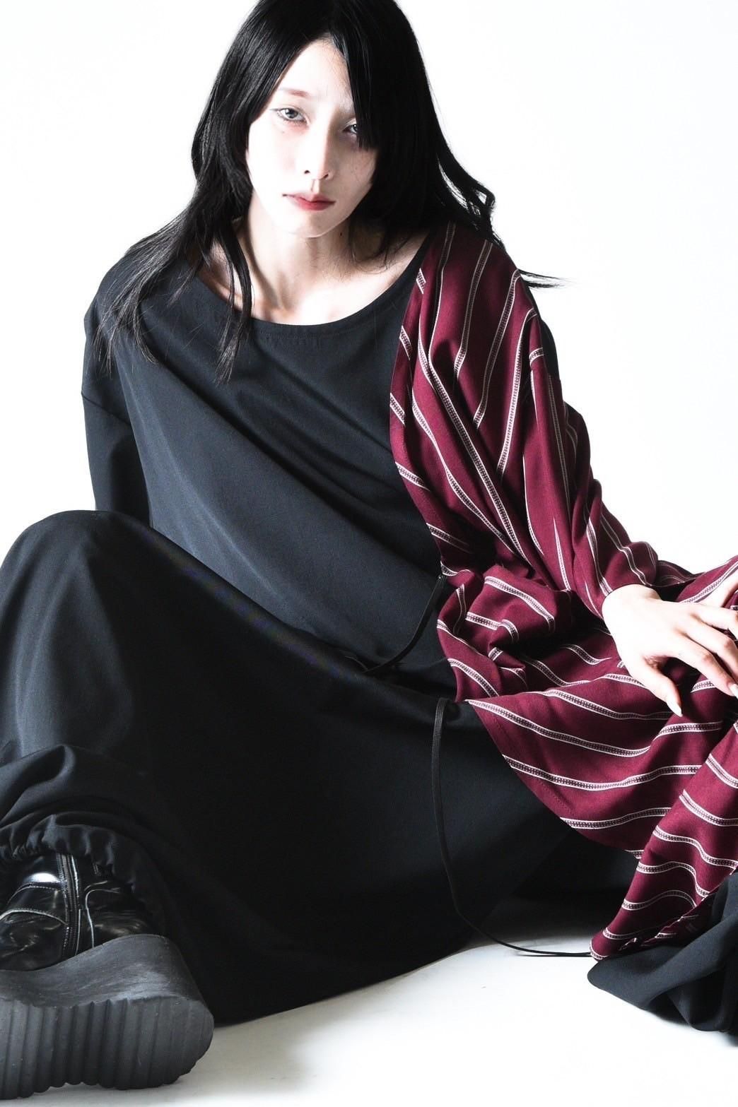Wool Gabardine Wrap Big Pullover - Bishu Rayon Dobby- - BISHOOL
