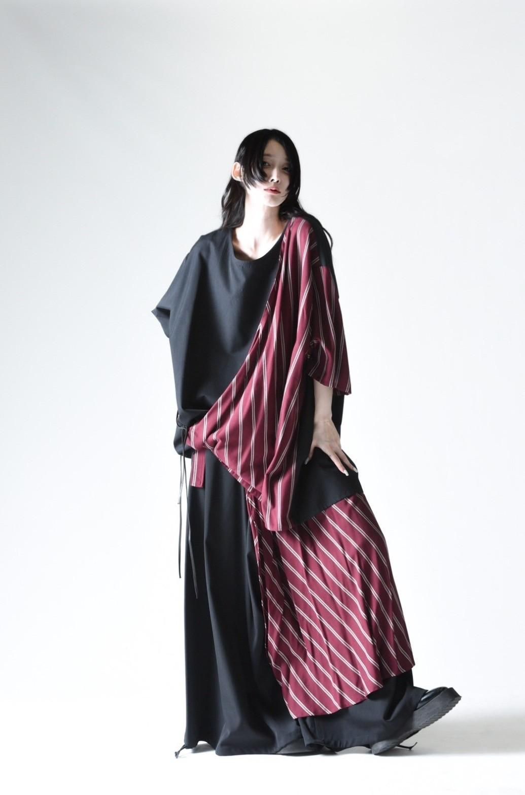 Wool Gabardine Wrap Big Pullover - Bishu Rayon Dobby- - BISHOOL