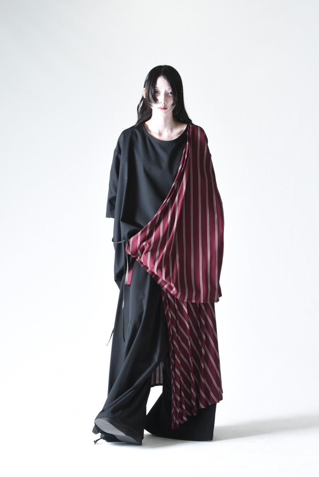 Wool Gabardine Wrap Big Pullover - Bishu Rayon Dobby- - BISHOOL