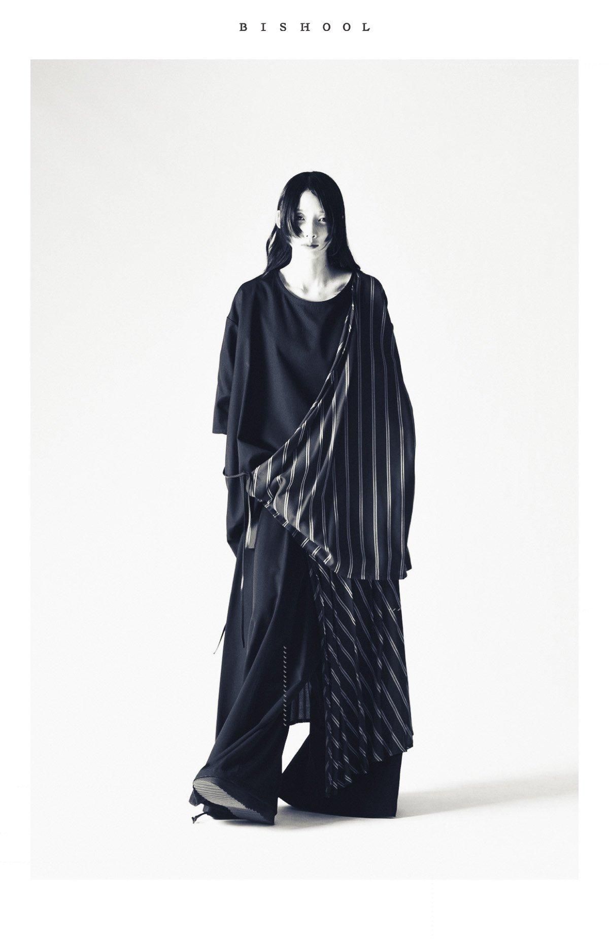 Wool Gabardine Wrap Big Pullover ビシュール Wool Gabardine Wrap Big Pullover - Bishu Rayon Dobby- - BISHOOL