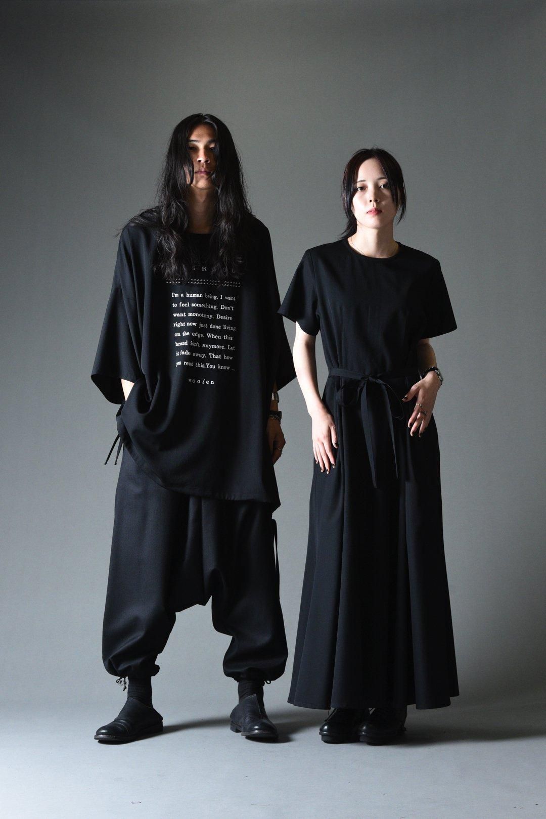 【お値下げ中！】BISHOOL ウールギャバジン ワンピース ブラック Wool Gabardine 01 One Piece black - BISHOOL