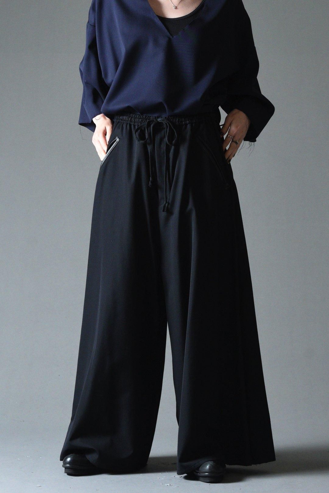 Wool Gabardine Big Track Pants - BISHOOL Wool Gabardine Big Track Pants - BISHOOL