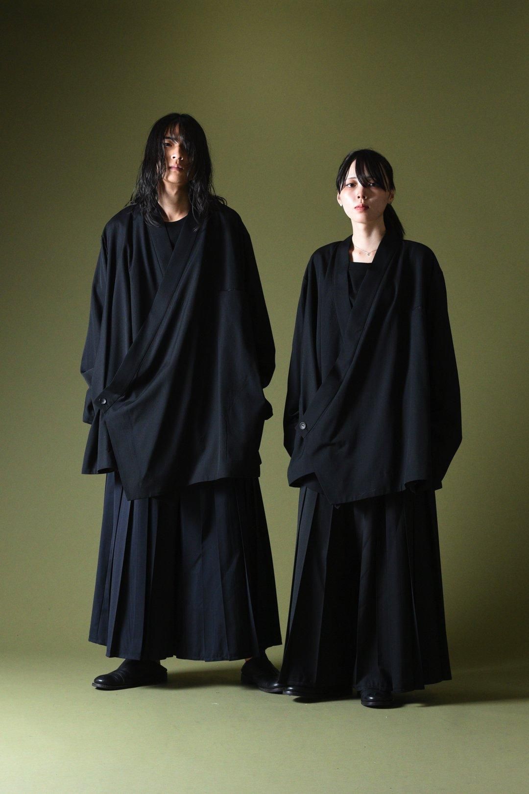 Wool Gabardine KIMONO Drape Jacket - BISHOOL Wool Gabardine KIMONO Drape Jacket - BISHOOL