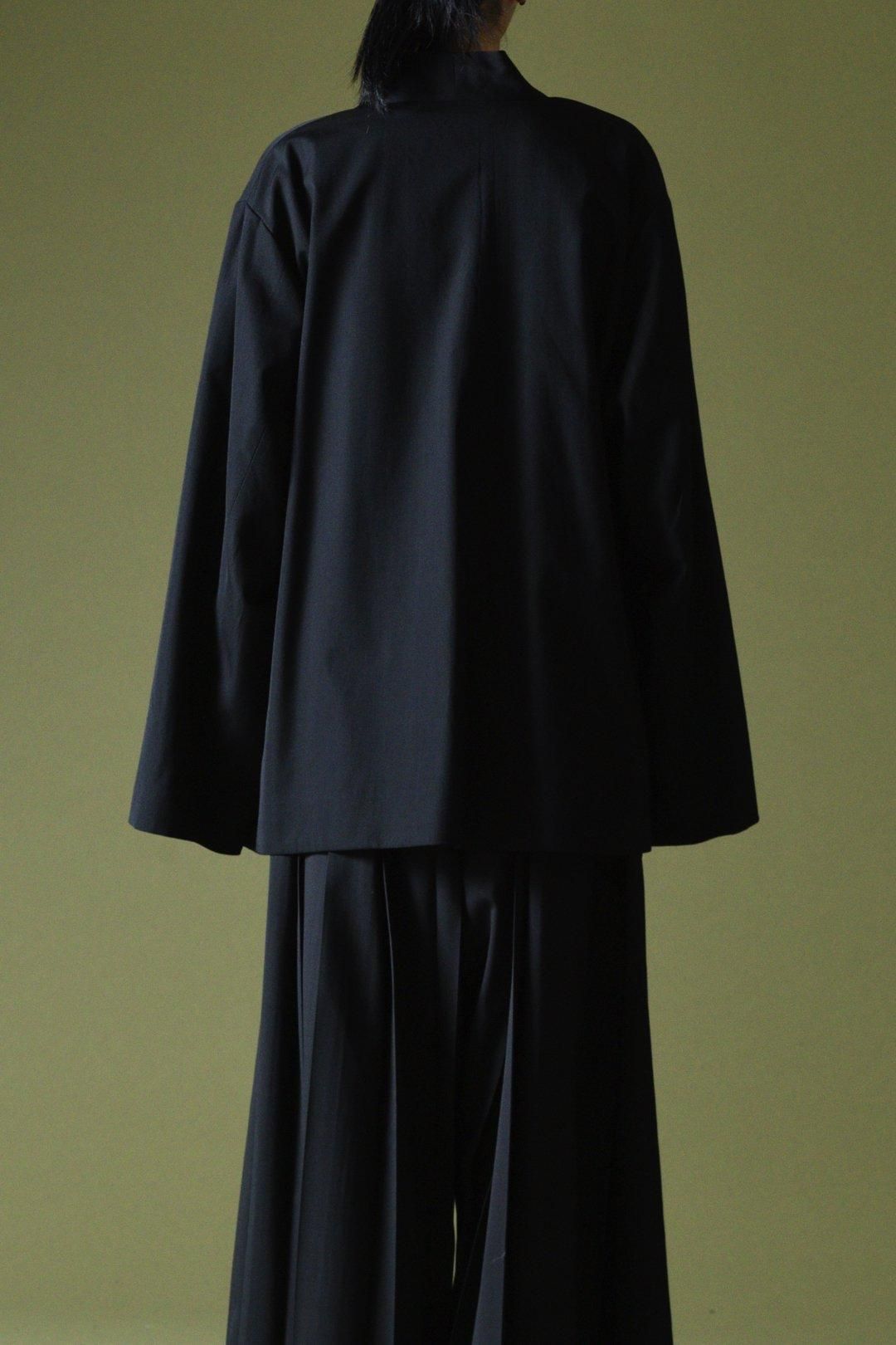 Wool Gabardine KIMONO Drape Jacket - BISHOOL Wool Gabardine KIMONO Drape Jacket - BISHOOL