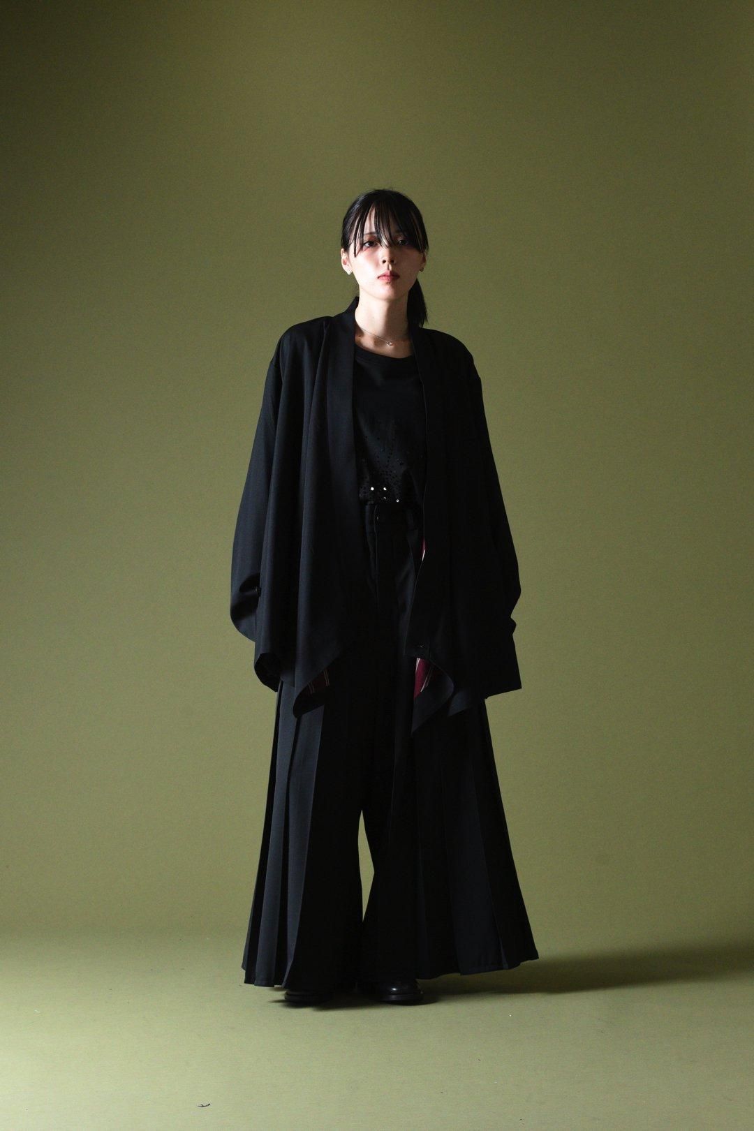 Wool Gabardine KIMONO Drape Jacket - BISHOOL Wool Gabardine KIMONO Drape Jacket - BISHOOL