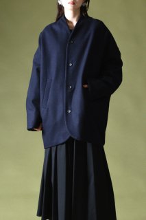 Melton Cocoon Big Jacket navy