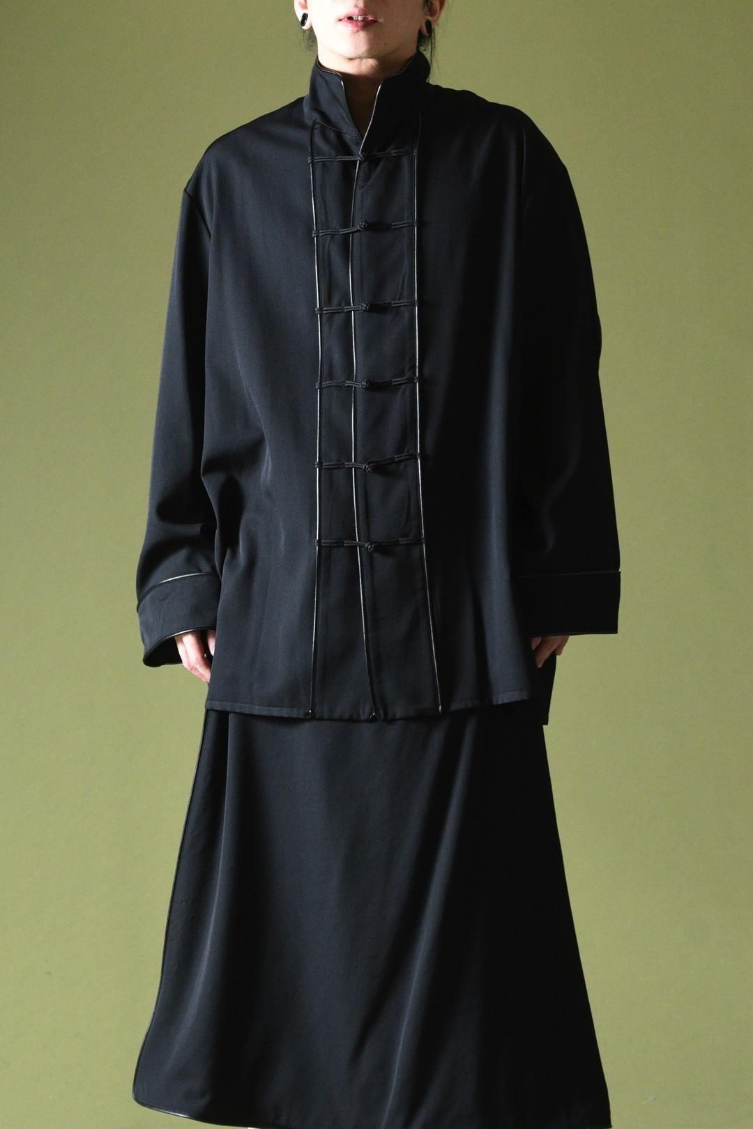 ジャケット・アウター bishool Wool Gabardine 01 Rapel Jacket Wool Gabardine Leather Piping China Jacket - BISHOOL