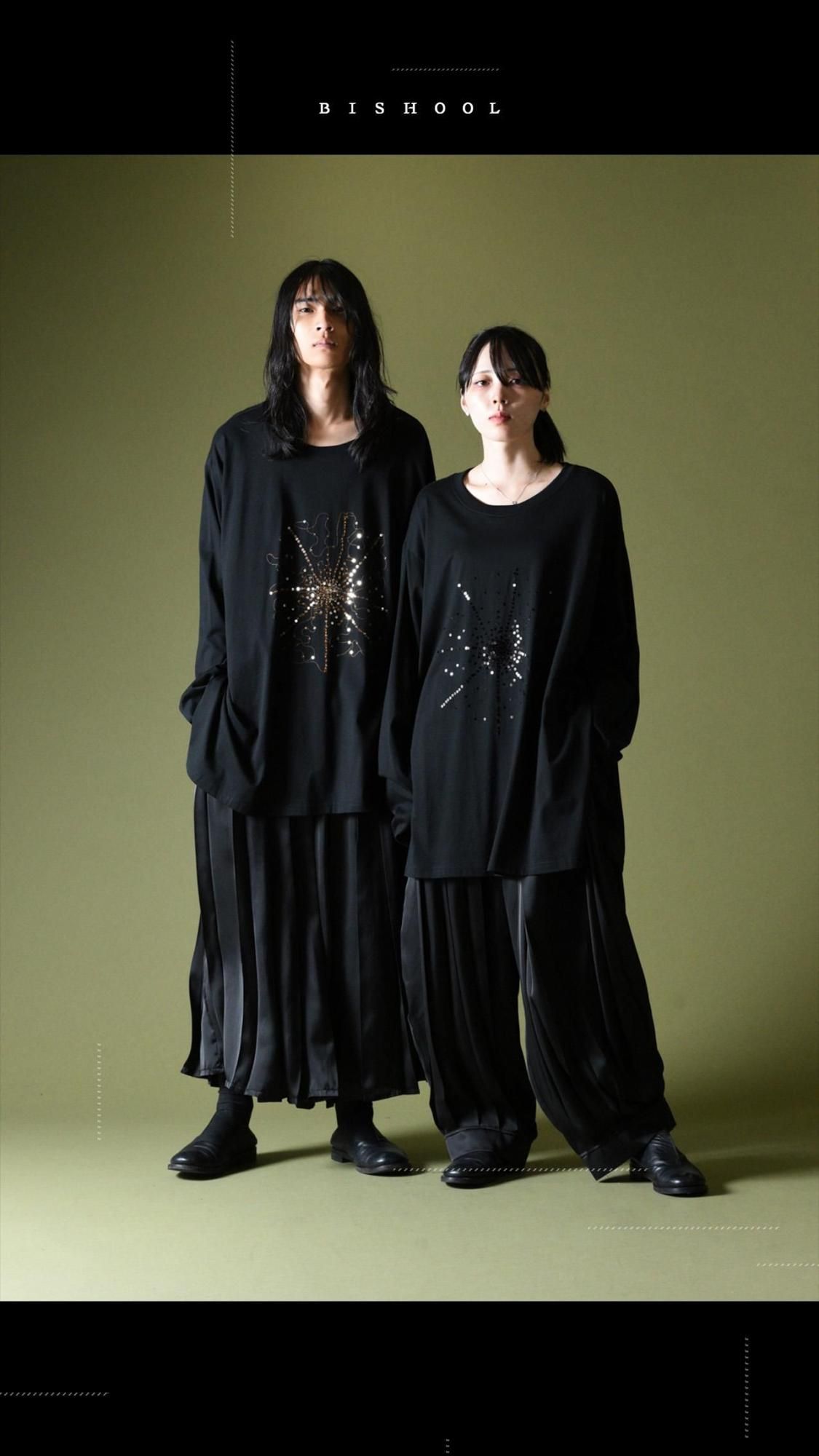 Dress Satin Wide Pleats 袴 Pants black - BISHOOL