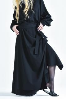 Wool Gabardine Wrap Unisex Skirt