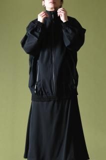 Wool Gabardine Balloon Track Blouson