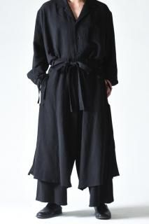 Linen Viscose Rope Layered  black